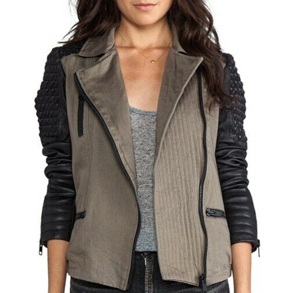 Maison Scotch Military Moto Jacket Sz 2